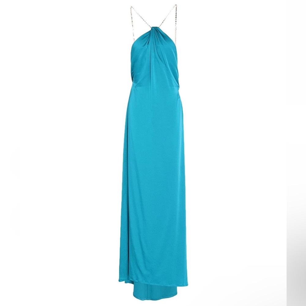 AMEN DEEP JADE DRESS WIRH CRYSTAL STRAPS